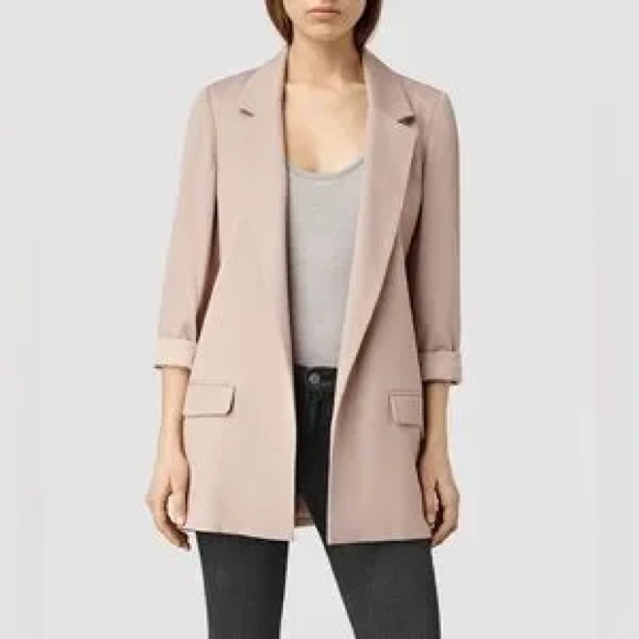 ALLSAINTS SET Aleida Tri Blazer + Aleida Tri Tailored Short in Dusty Pink - Picture 12 of 15